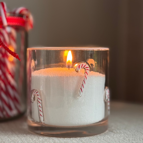 Giftbag Candy Glow – Limited Edition Kaarsenhouder met Candy Cane Lollipop Design