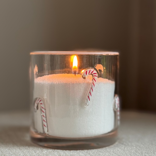 Giftbag Candy Glow – Limited Edition Kaarsenhouder met Candy Cane Lollipop Design